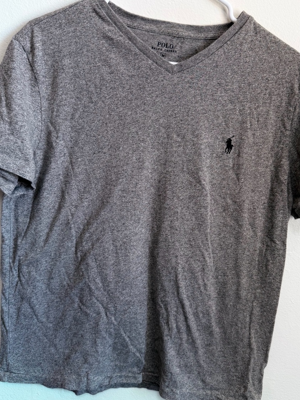 Polo by Ralph Lauren Gray V-Neck Tee with Black Pony